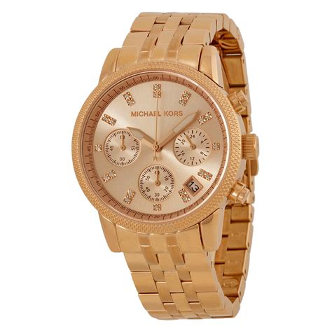 amazon michael kors watch rose gold|michael kors ritz chronograph.